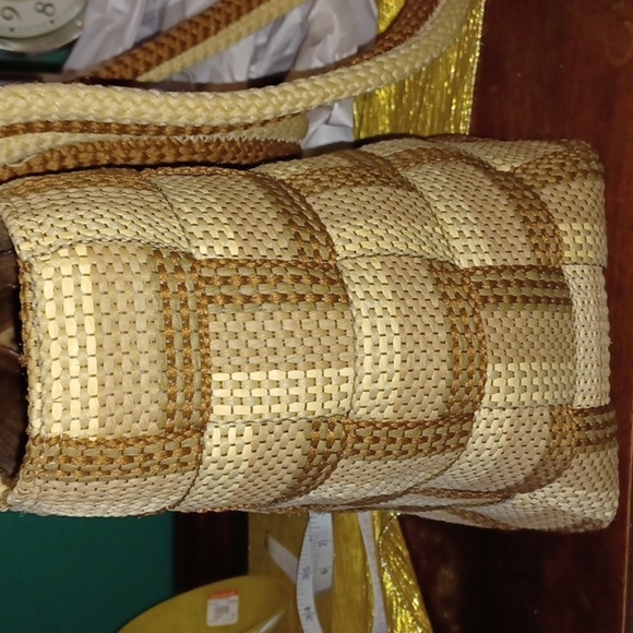 Passports Made In Italy brown & cream Woven Tote Bag, 8x10x6 - Picture 7 of 8